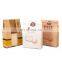 Custom Made Flat Paper Handles Brown Takeaway Fast Food Kraft Paper Bag For Restaurant Packaging