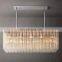 Cielo Modern Linear Chandelier Large American Glass Tube Brass Lamp LED Light Source for Hotel Dining Restaurant Decor