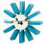 Modern flower design wall clock Blue Blcok Clock