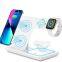Multifunction Charging Stand with Dimmable LED Light 15W Magnetic Wireless Charger 3 in 1 for Iphone Iwatch Air Pros Charging