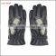 new style men's Pu leather and fabric touch screen leather gloves