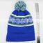 100% acrylic cheap top ball knit beanies