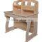 China good quality solid pine wood natural wood color study table with bokshelf for children#SP-T009S