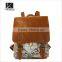 Best selling beautiful image flower printing leather strap backpack bag