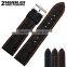 22|20mm waterproof black high quality rubber watch strap with stainless steel buckle