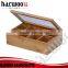 Solid wood tea box with 9 compartments,with glass window                        
                                                Quality Choice