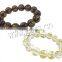 Om Mani Padme Hum Bracelet, Glass, with Elastic Thread, Round, Carved, transparent & gold accent