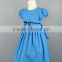 fashion blue easter girl dresses polyester modern summer children baby kids party wedding dress wears