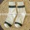 custom 100% cotton women stripe white socks