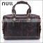 expandable brown italian leather weekender duffle travel bag