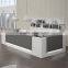 solid surface white beauty salon front counter reception desk