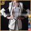 White business suit for woman, elegant wowomans cotton long coat 2016, long jacket for wowoman