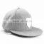 Leather patch luxury gray 100% wool snapback hat 6 panel wool cap