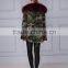 Custom Hooded Women and Men Bomber Jacket Coat Camouflage Fur Jacket