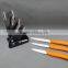Orange Color Handle 3 Sizes Knives Set Fruit Knife Paring Knife and Utility Knife in Zirconium Blade White Matt Finish
