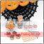 Orange & Black tissue paper Hanging Fans and pompoms Halloween party decoration                        
                                                Quality Choice