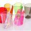 Hot sale Bright colors 2 in 1 toothbrush antiscale washing gargle cup/plastic toothbrush cup