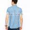 2015 Printed Mens Denim Shirts Short Male Slim Trendy Jeans Clothing (JXW815)
