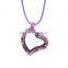 26.3*32mm New Design Colorful Heart Floating Diamond Jewelry Chains Locket