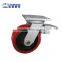 Factory supply 100mm Heavy duty industrial casters, PU caster wheel, heavy duty galvanized casters