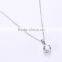 Wholesale Solid 925 Sterling Silver 7MM Solitaire CZ Pendant Necklace