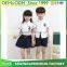 Wholesale kindergarten uniform new style primary school uniform white shirt with skirt or shorts