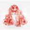 Wholesale 2016 new custom design extra long lady fashion new design 100% chiffon silk scarfs