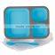 Food grade silicone fold design with spoon portable microwave lunch food box