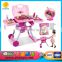 Pretend plastic material kids play set barbecue grill with light toy