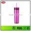 16 Ounce Clear Double Wall Skinny Acrylic Tumbler Wholesale
