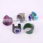 Faceted Stone RingGemstone Fashion Ring, Snakeskin Rings,Round Shape Pave Setting Crystal Jewelry Finger Gem Stone Druzy Ring