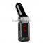 Factory supply, Portable Dual 2 USB Charger LCD Bluetooth Car Kit MP3 AUX FM Transmitter Adjust