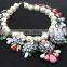 New Luxury Multicolor Flower Vintage Choker Collar Pendant Statement Pearl Necklace Women Fashion Necklaces for Women