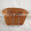 vintage outdoor wicker bicycle front basket for dog