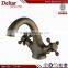 Two handles exquisite antique faucets water tap, swan top brass gravity casting basin faucets, bath faucet hand shower
