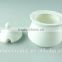 Ceramic white sugar jar pot, creamer and sugar honey bowl 2 PCS set, small and big size
