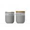 Cermaic jars for bath salts marble cement skin care containers with wood lids