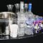 Supply round and square acrylic bottle and cup bar tray