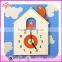 2017 New design preschool wooden toy clocks for toddlers W14K012