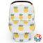 Cute Yellow Pineapple Print Baby Car Seat Cover Spandex Pattern Baby Car Seat Cover Canopy