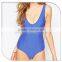 100% polyester Blue color bodysuit ladies