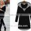 2016 new arrival hooded fleece plain black sweatshirt hoodies large size women jerseys for women