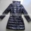 Women Polyester Cire Padding Fully Zipper Long Jacket