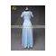 High Quality Lace Chiffon Long Bridesmaid Dress With Short Sleeve