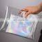 Ladies Clear medium clutch PVC Vinyl Handmade Transparent handbag cosmetic pouch