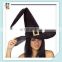 Ladies Fancy Dress Scary Buckle Black Halloween Witch Hats HPC-0209