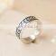 Latest Design Open Multi Leaf Vintage Black Chunky Ring in Vintage Silver
