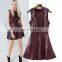 2015 fashion style plus size faux leather dress