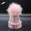 Top Quality Natural Raccoon Pom Pom Beanie Hats For Kids