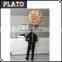PVC led backpack pizza, lighting inflatable walking pizza for publicity